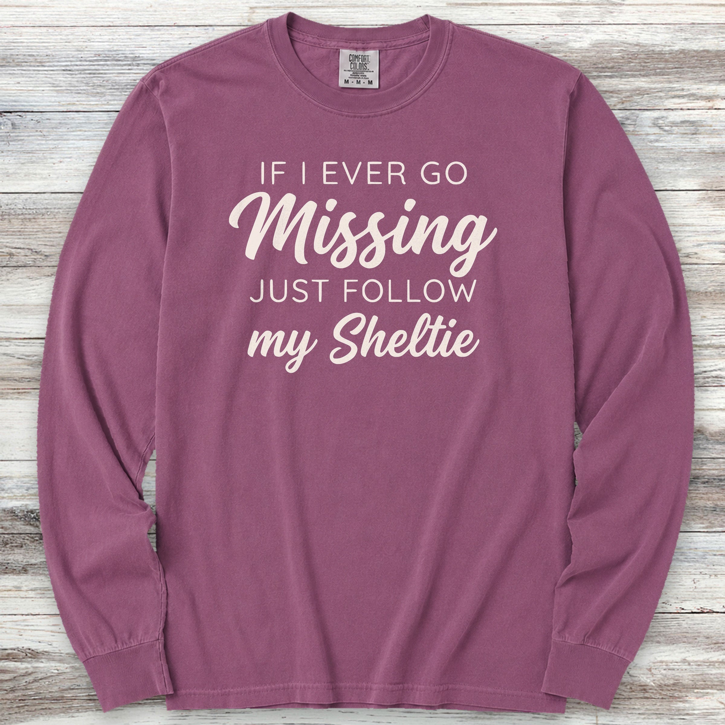 Shetland Sheepdog Find Me Long Sleeve Tee - Berry