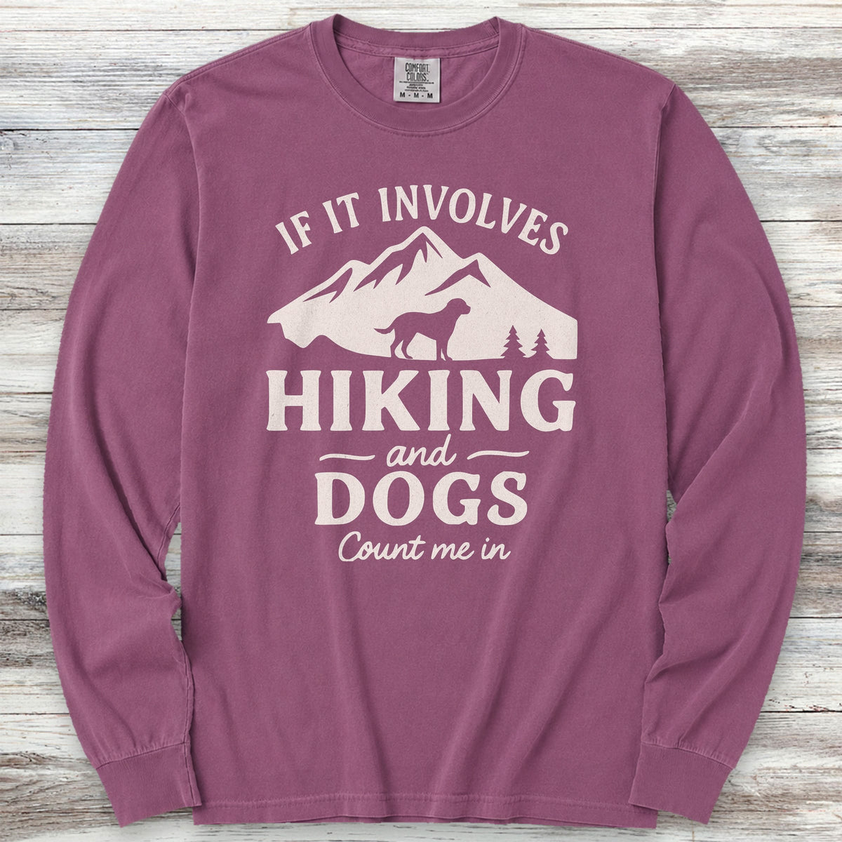 Hiking & Dogs Long Sleeve Tee - Berry