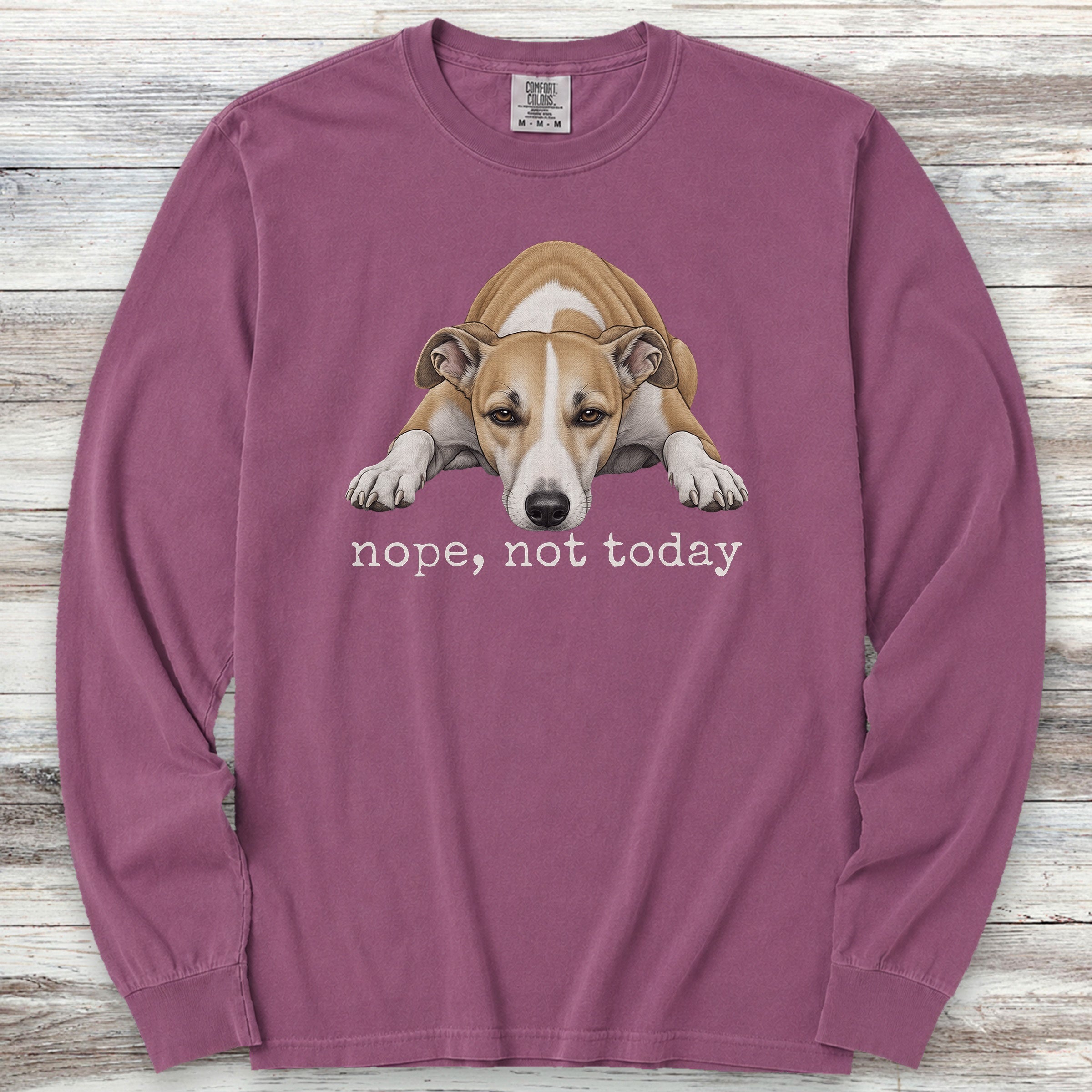 Whippet Nope Long Sleeve Tee - Berry