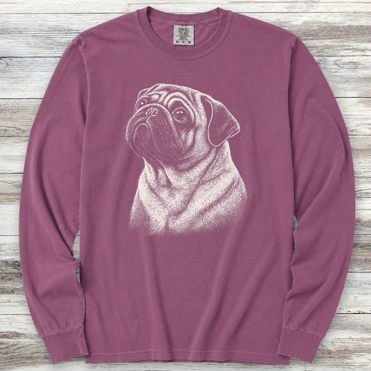 Pug Loyalty Long Sleeve Tee - Berry