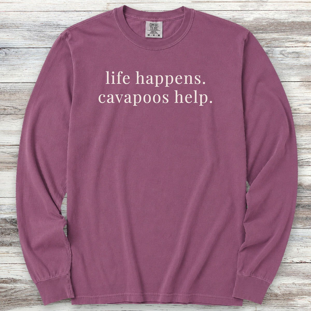 Cavapoo Help Long Sleeve Tee - Berry