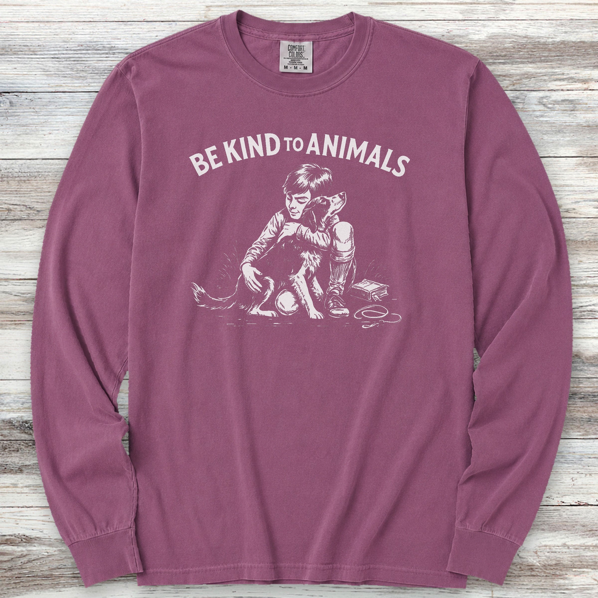 Be Kind to Animals Long Sleeve Tee - Berry