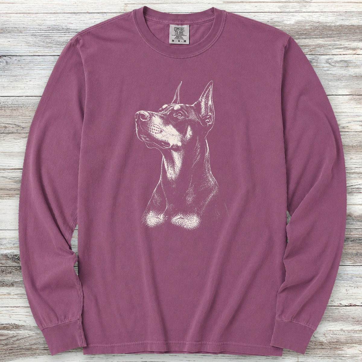 Doberman Loyalty Long Sleeve Tee - Berry
