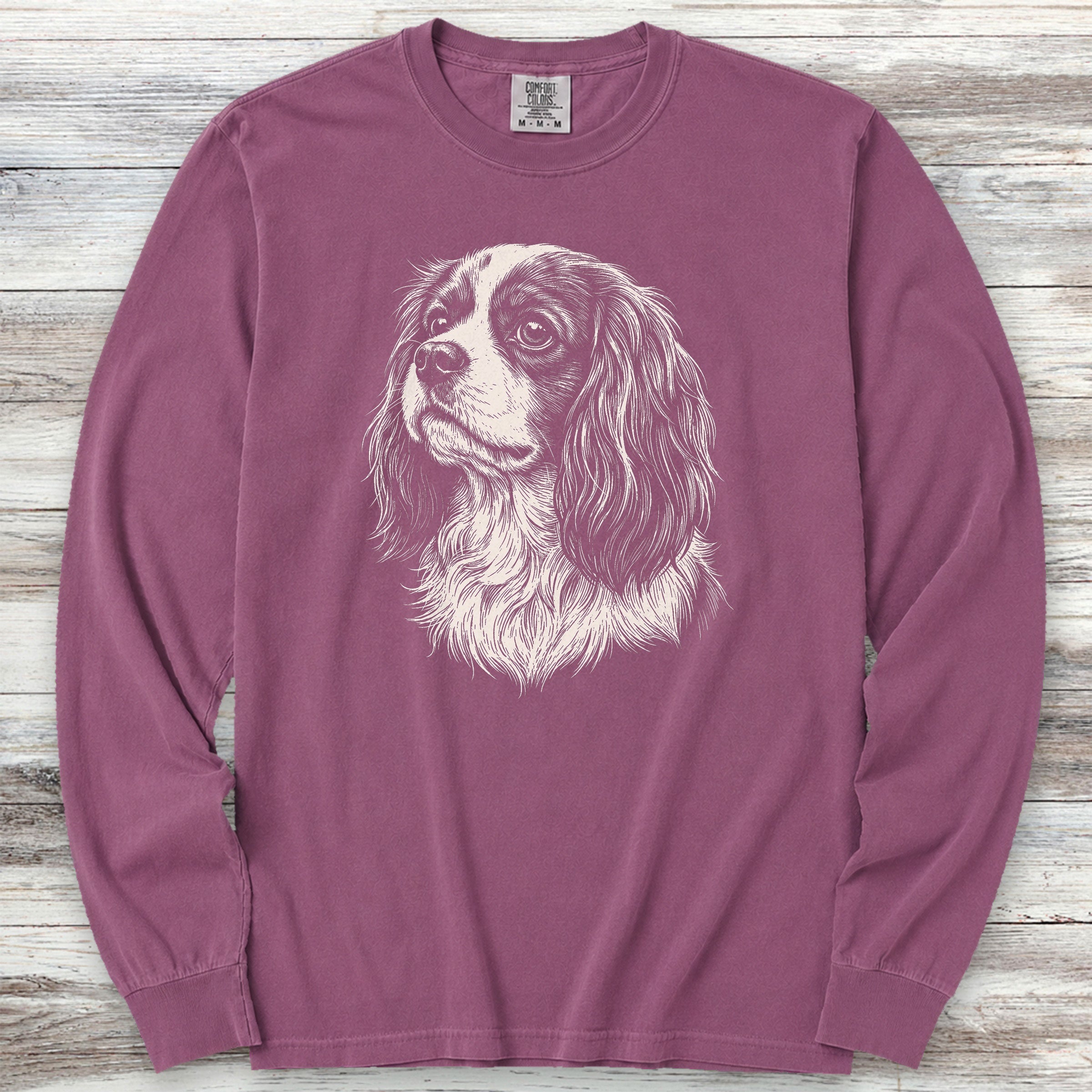 Cavalier King Charles Spaniel Loyalty Long Sleeve Tee - Berry