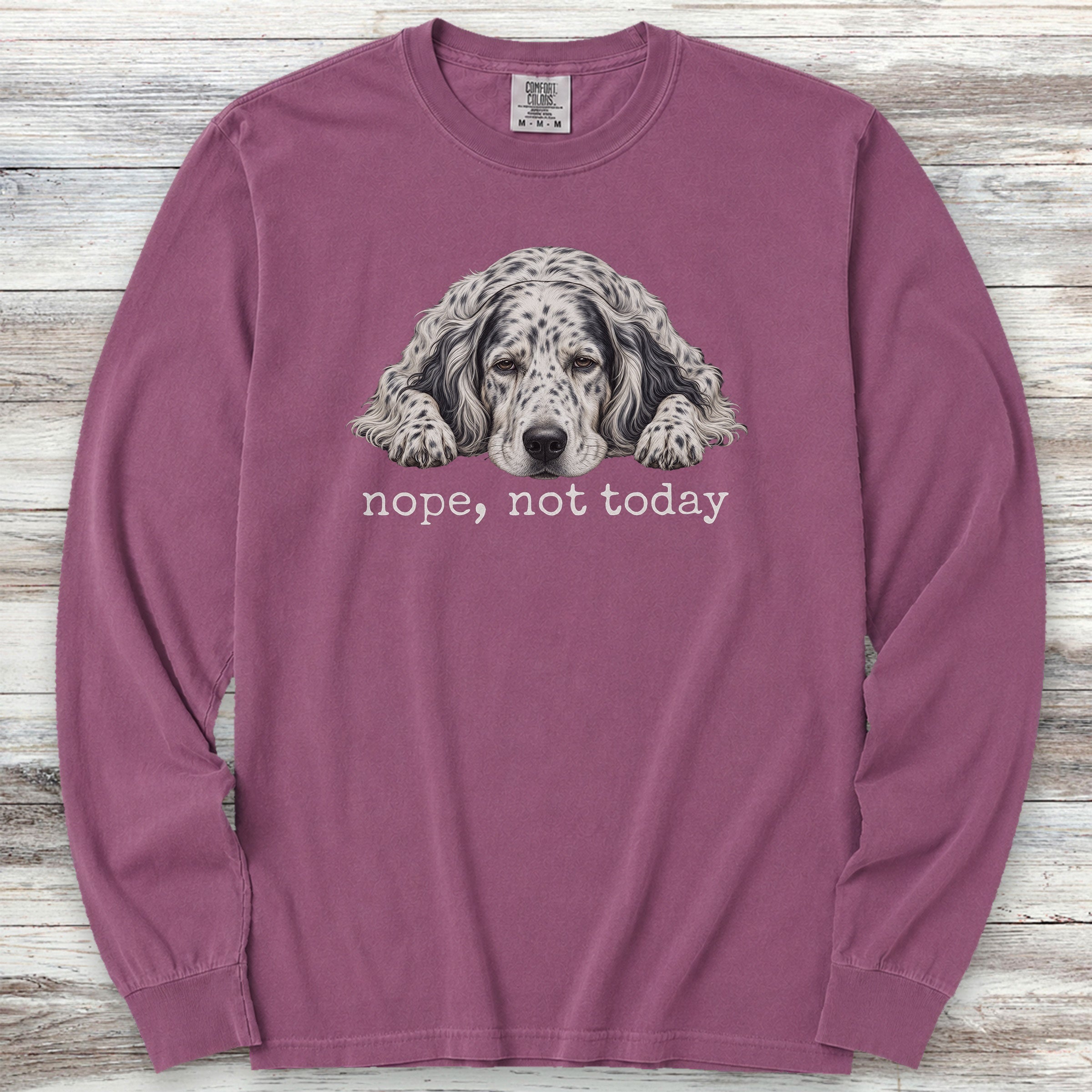 English Setter Nope Long Sleeve Tee - Berry