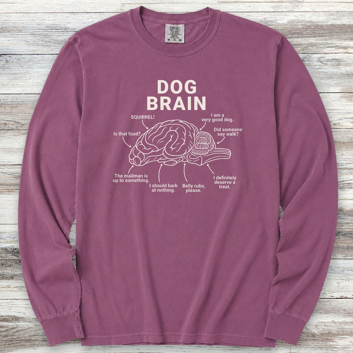Dog Brain Long Sleeve Tee - Berry