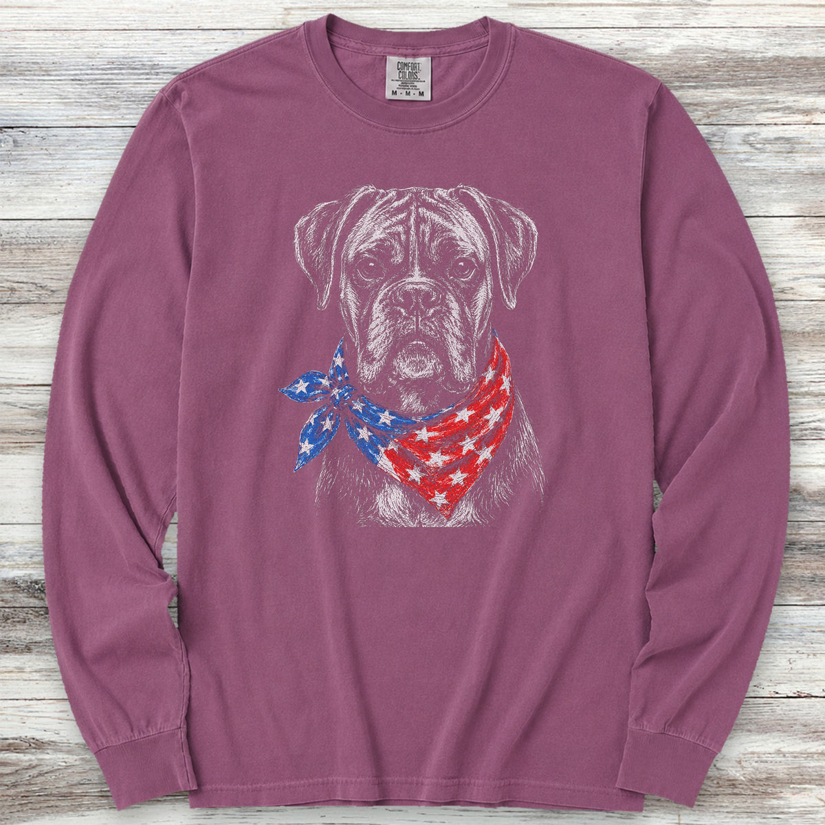 Boxer Patriot Long Sleeve Tee - Berry