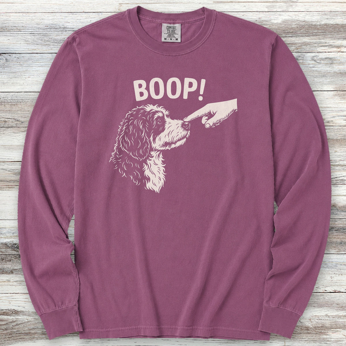 Bernedoodle BOOP! Long Sleeve Tee - Berry