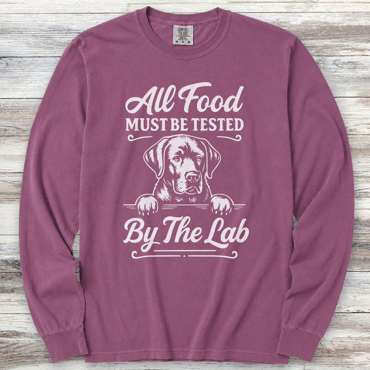 Labrador Retriever Food Test Long Sleeve Tee - Berry