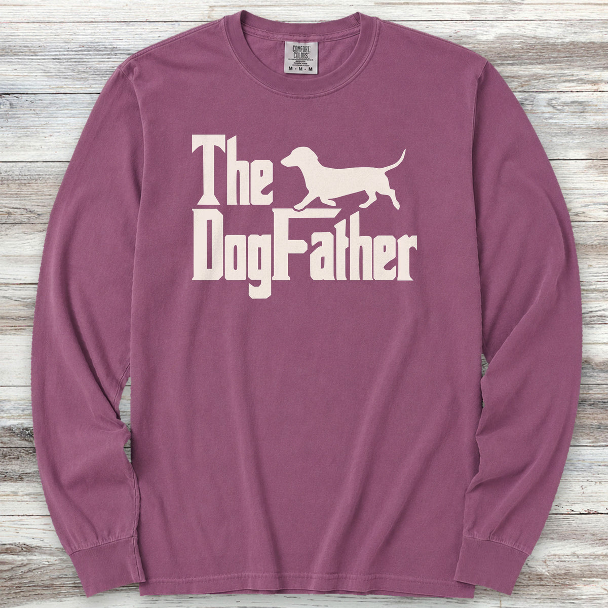 Dachshund Dog Father Long Sleeve Tee - Berry