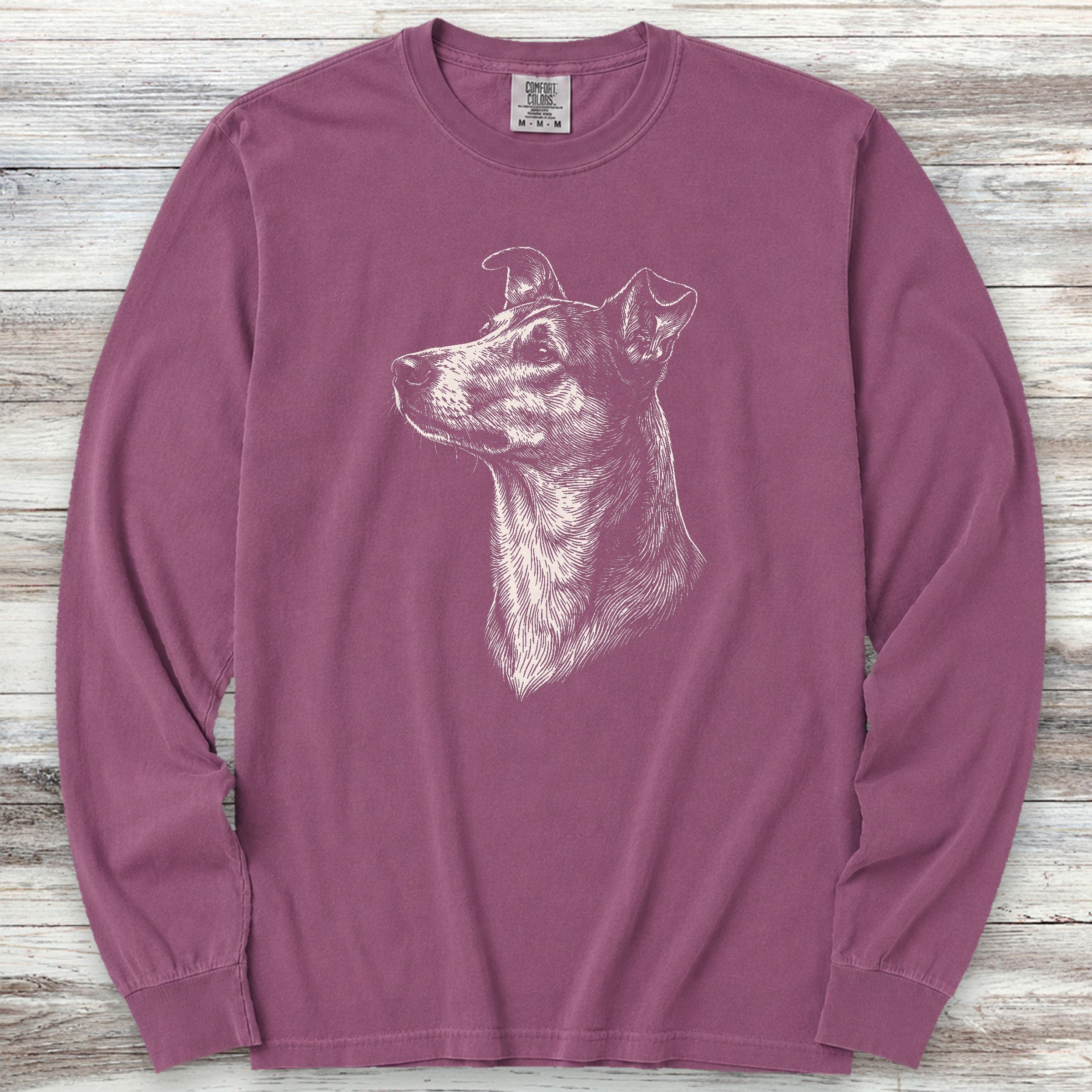 Smooth Collie Loyalty Long Sleeve Tee - Berry