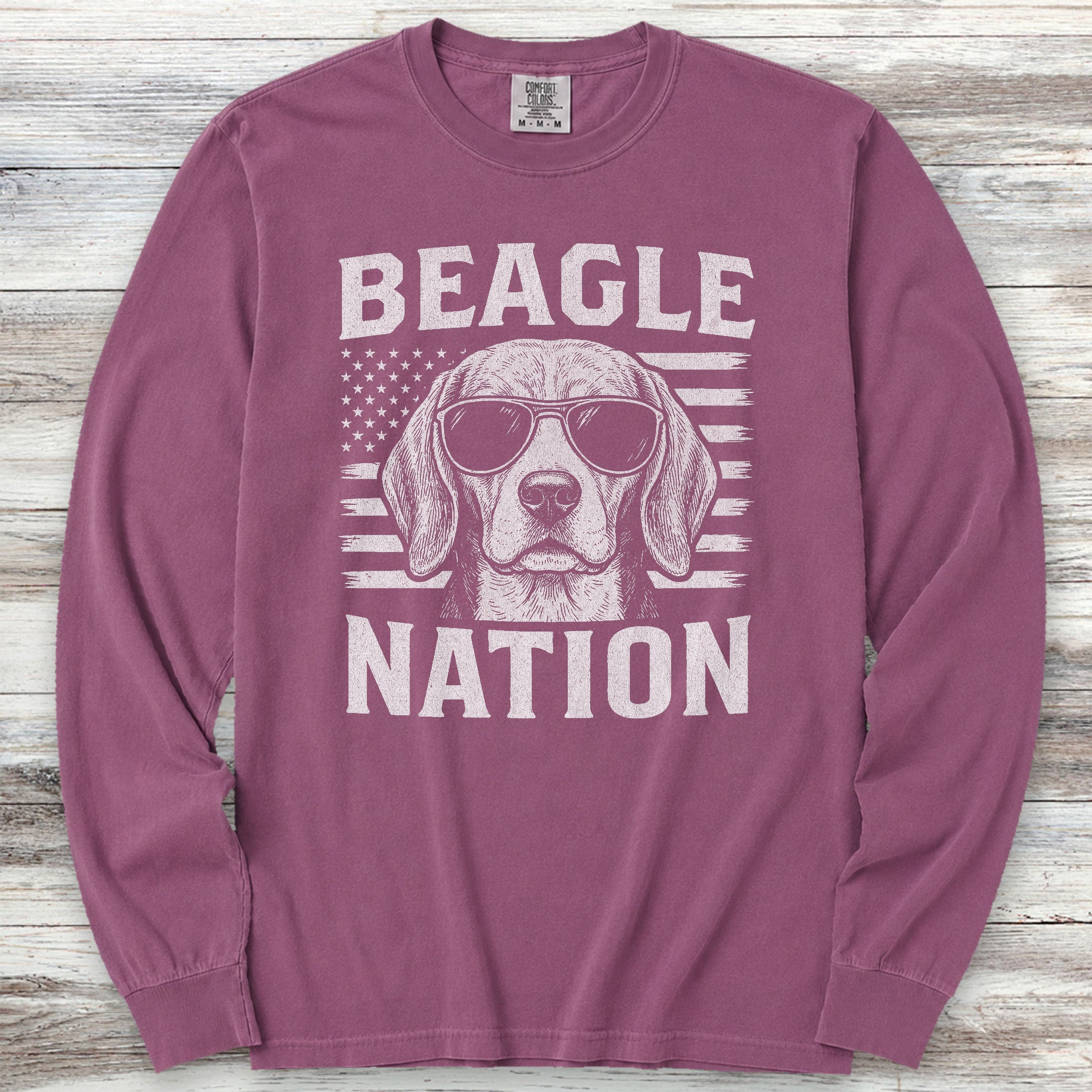 Beagle Nation Long Sleeve Tee - Berry