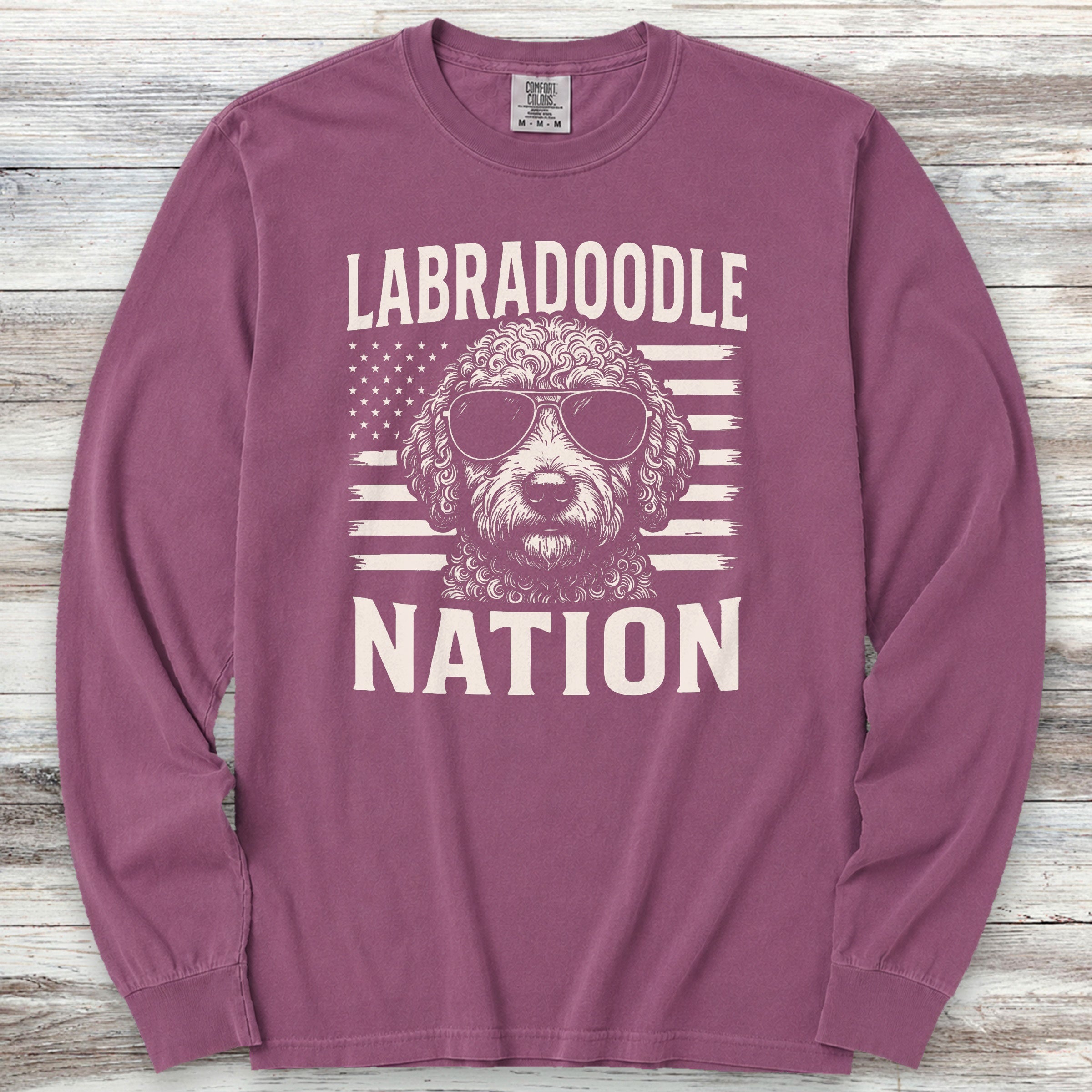 Labradoodle Nation Long Sleeve Tee - Berry