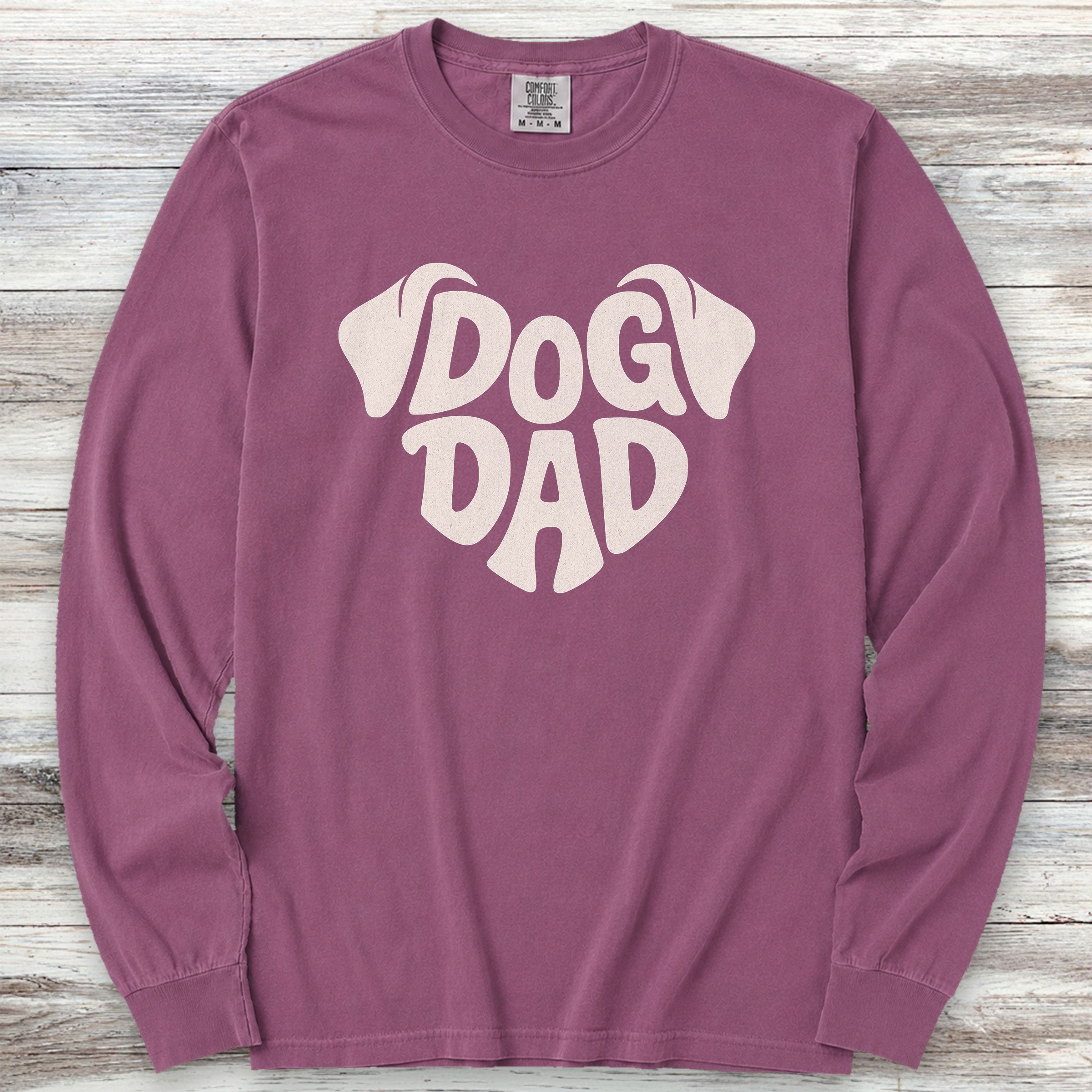 Dog Dad Ears Long Sleeve Tee - Berry