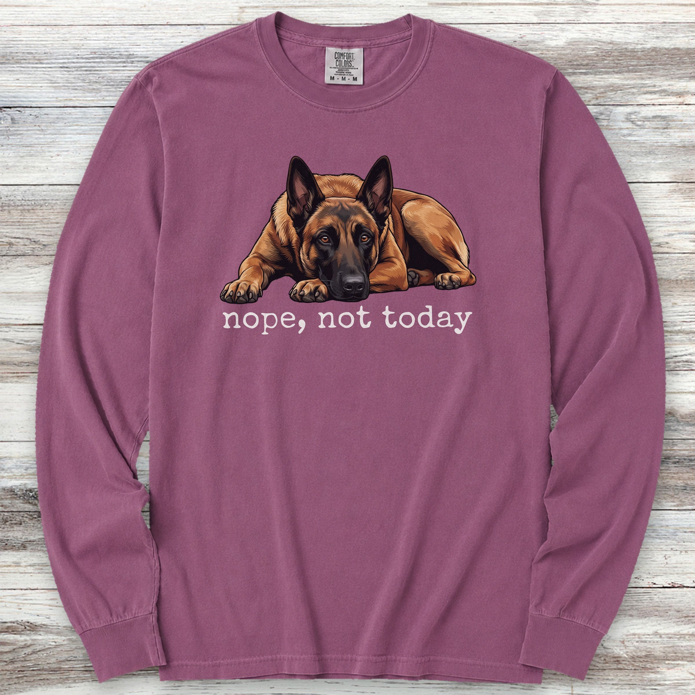 Belgian Malinois Nope Long Sleeve Tee - Berry