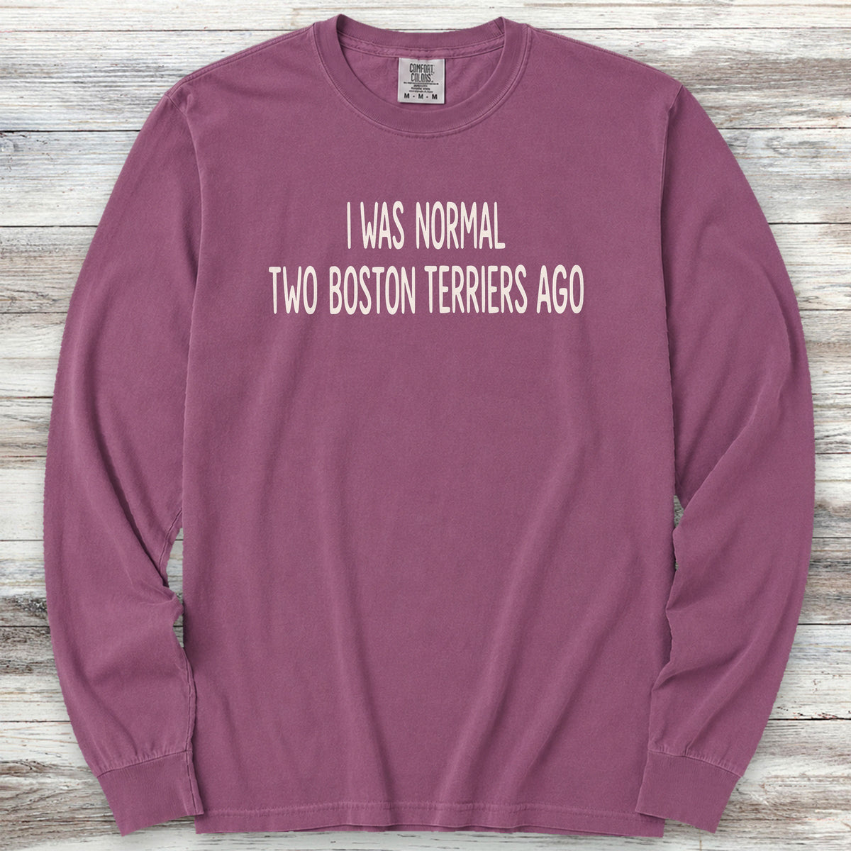 Boston Terrier Normal Long Sleeve Tee - Berry