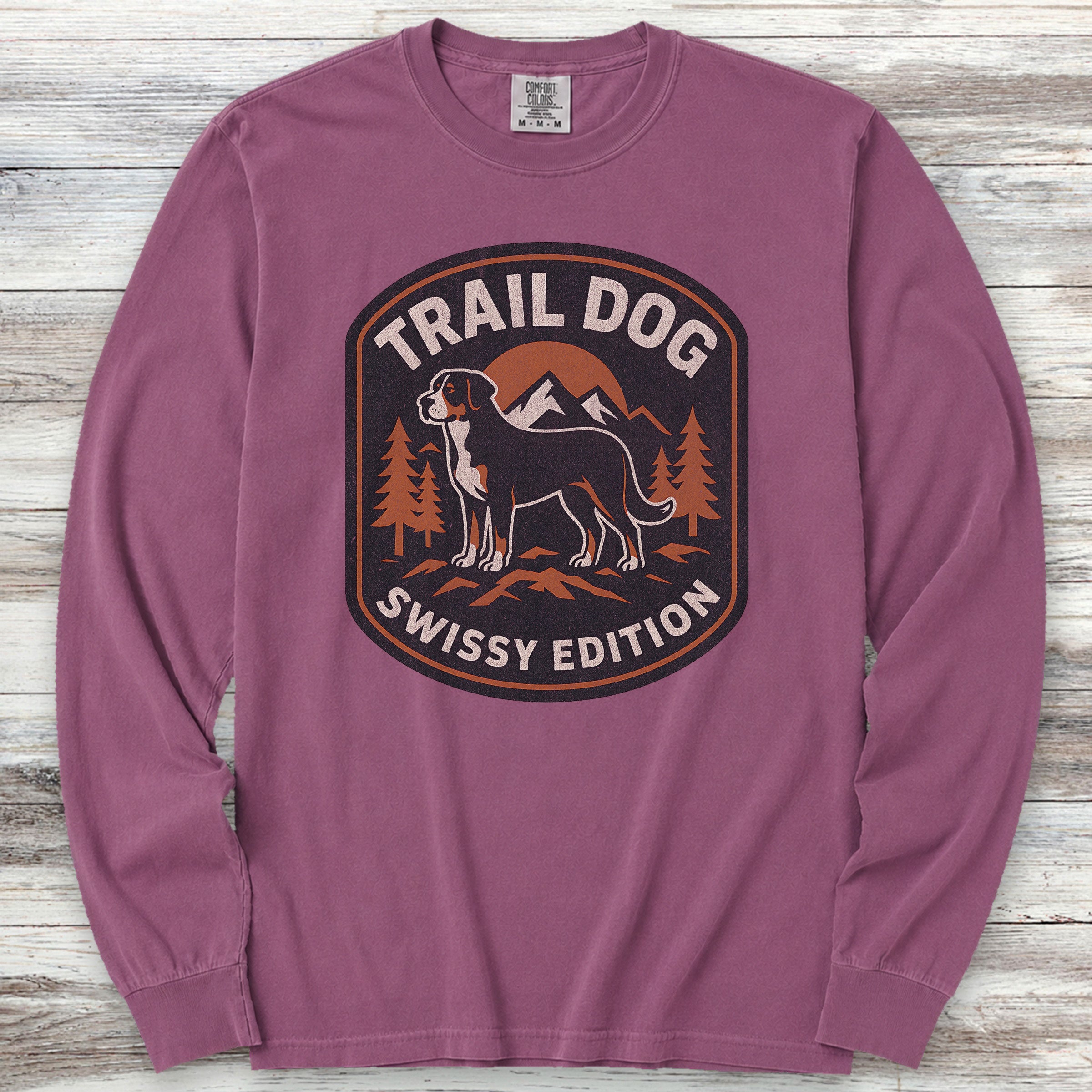 Swiss Mountain Dog Trail Dog Long Sleeve Tee - Berry