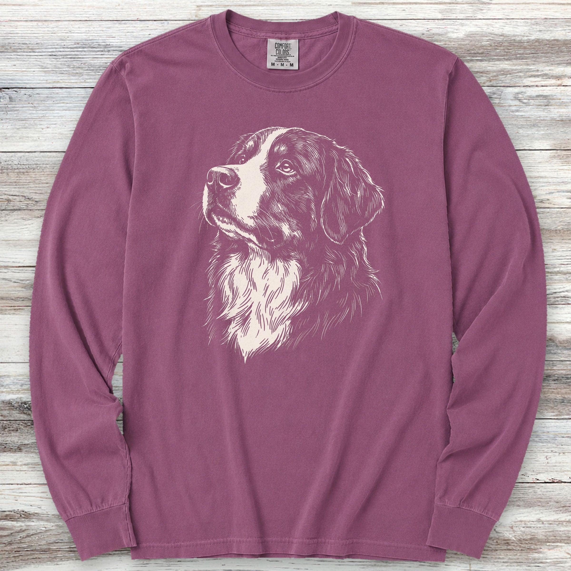 Bernese Mountain Dog Loyalty Long Sleeve Tee - Berry