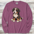 Bernese Mountain Dog Teddy Bear Long Sleeve Tee - Berry