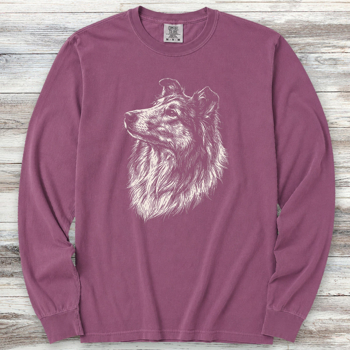 Rough Collie Loyalty Long Sleeve Tee - Berry