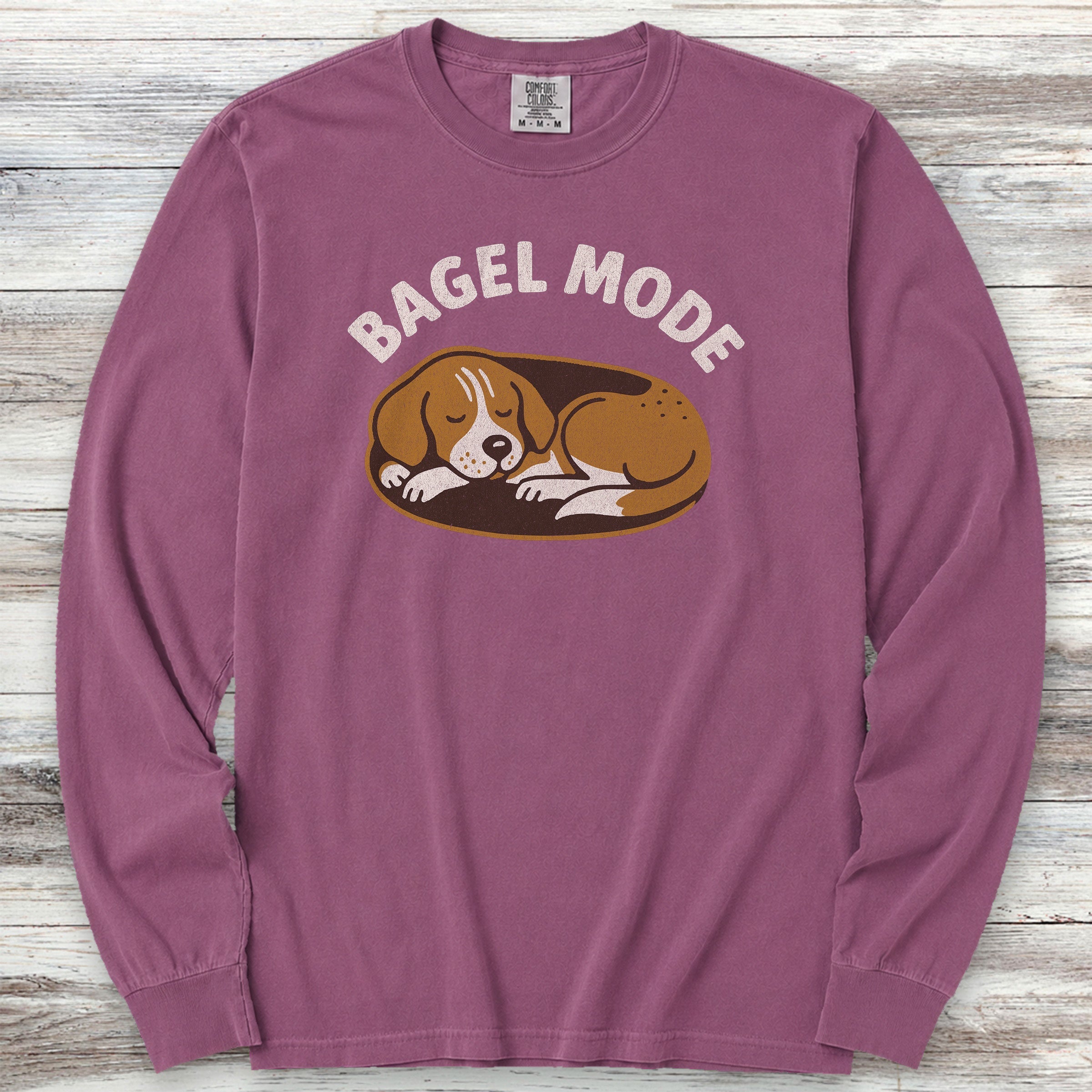 Sleeping Beagle Long Sleeve Tee - Berry