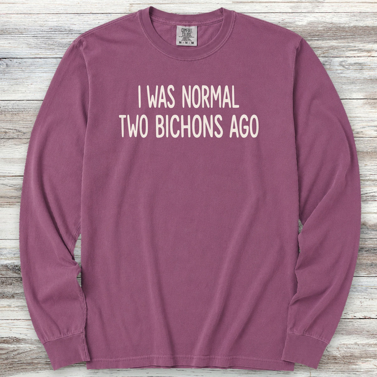 Bichon Frise Normal Long Sleeve Tee - Berry