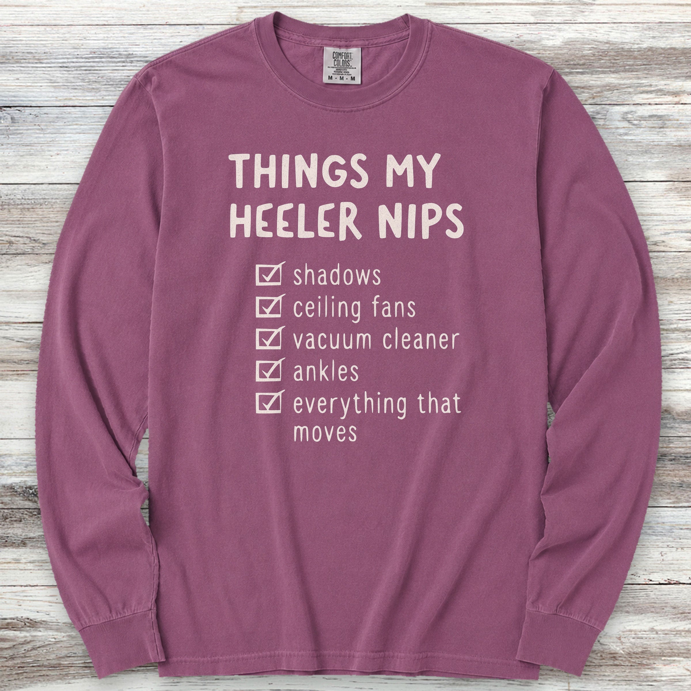 Australian Cattle Dog Nip List Long Sleeve Tee - Berry
