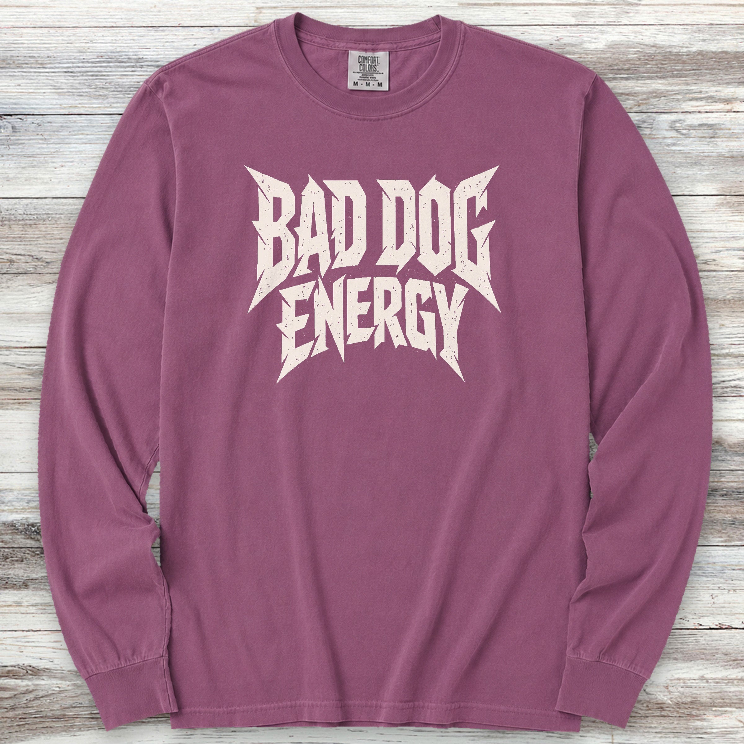 Bad Dog Energy Long Sleeve Tee - Berry