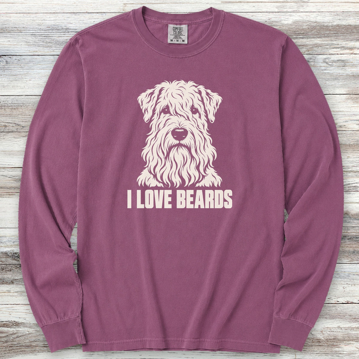 Wheaten I Love Beards Long Sleeve Tee - Berry