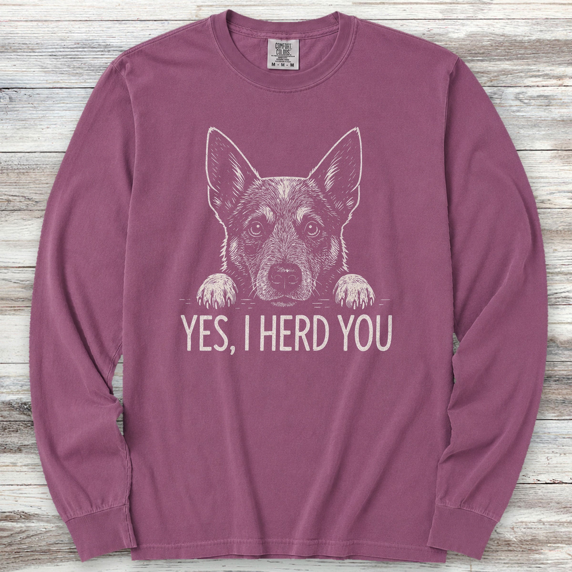 Australian Cattle Dog Herd You Long Sleeve Tee - Berry