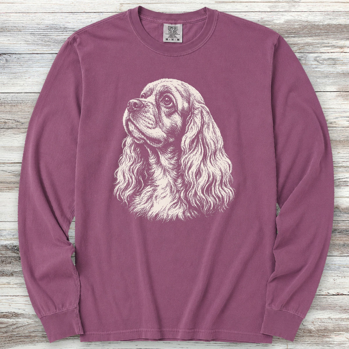 Cocker Spaniel Loyalty Long Sleeve Tee - Berry