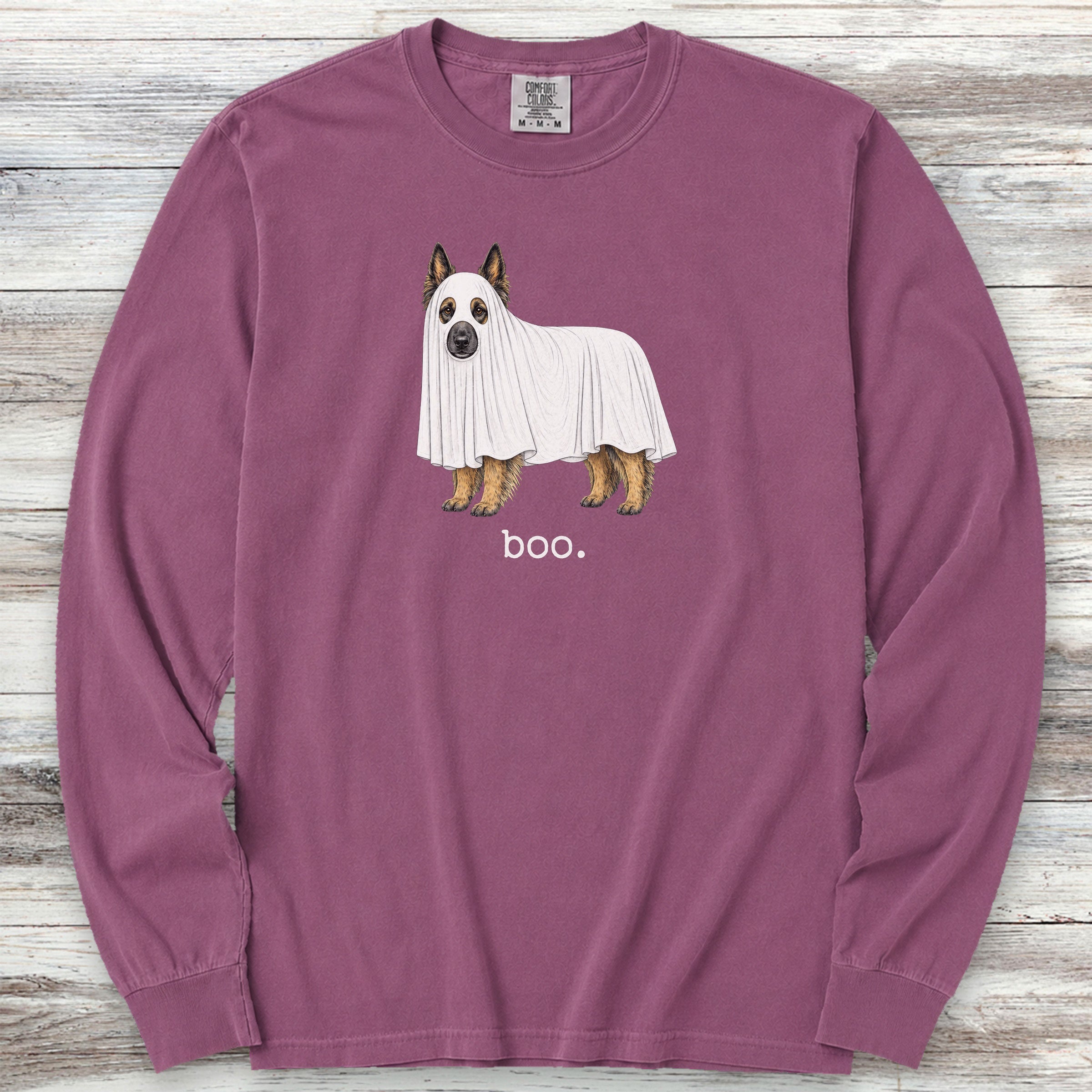 Belgian Tervuren Boo Long Sleeve Tee - Berry
