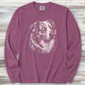 Australian Shepherd Butterfly Long Sleeve Tee - Berry