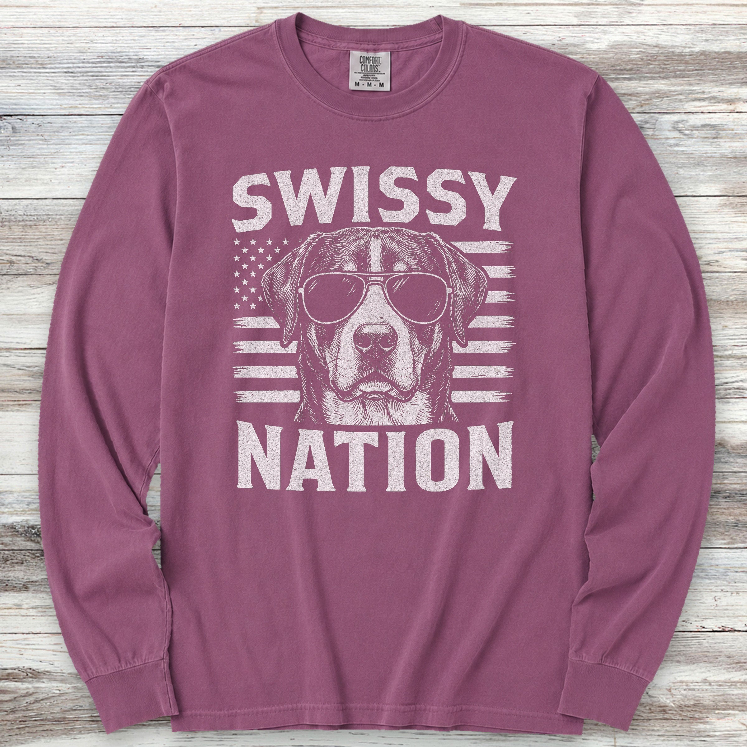 Swiss Mountain Dog Nation Long Sleeve Tee - Berry