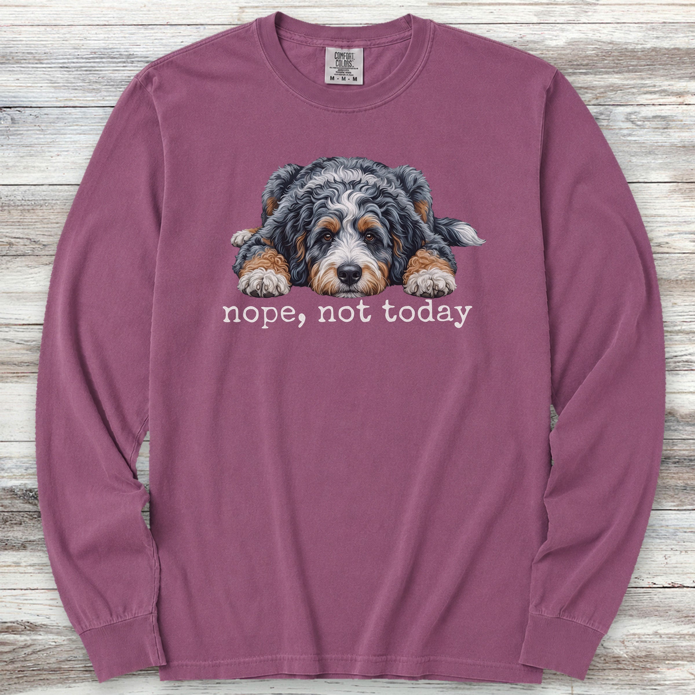 Aussiedoodle Nope Long Sleeve Tee - Berry