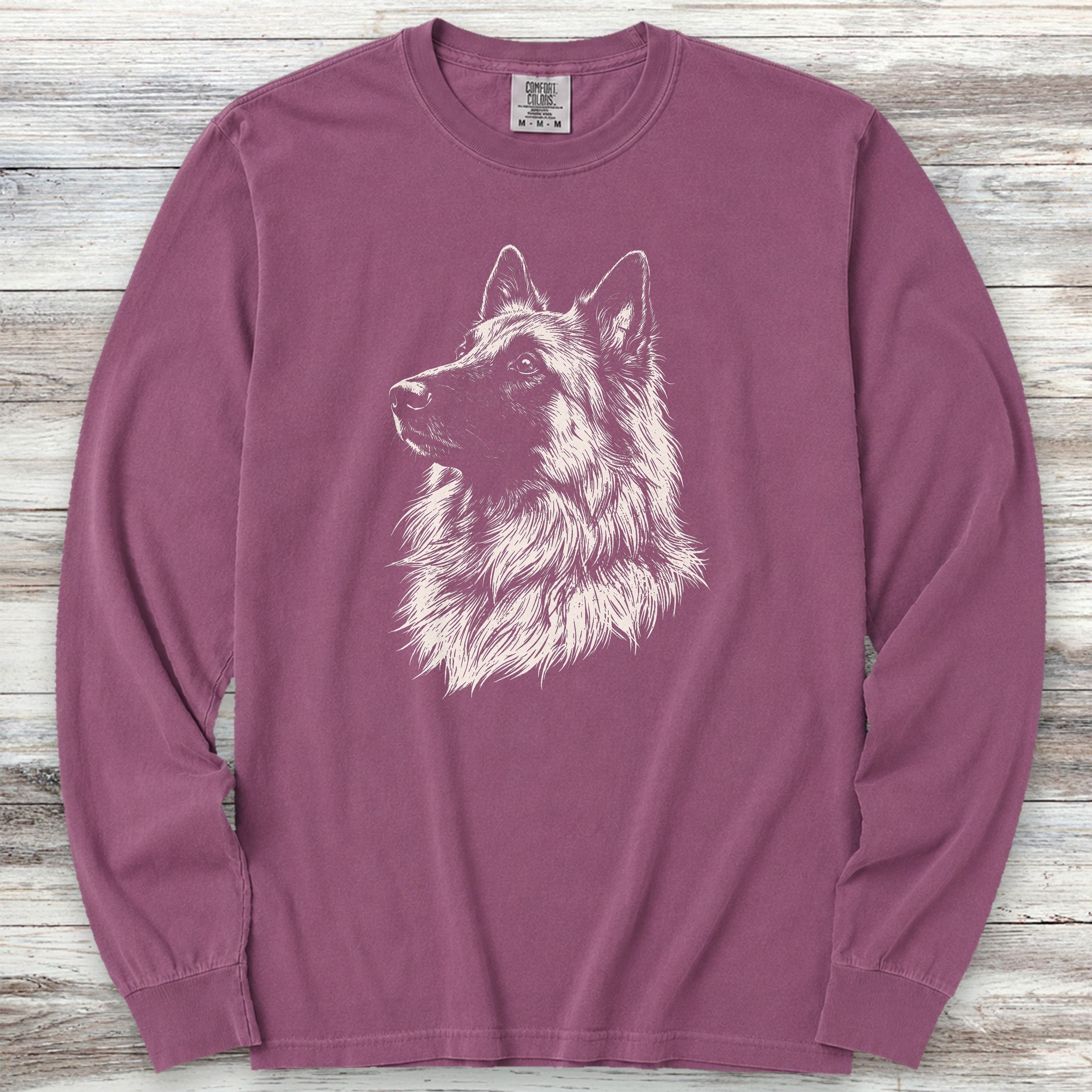 Belgian Tervuren Loyalty Long Sleeve Tee - Berry