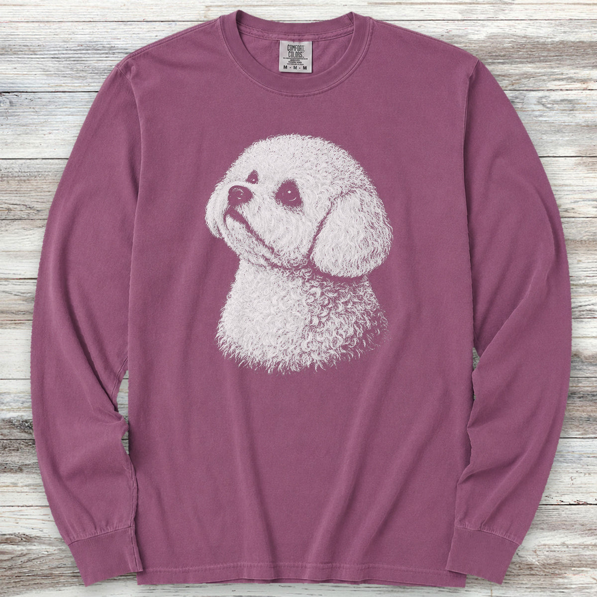 Bichon Frise Loyalty Long Sleeve Tee - Berry