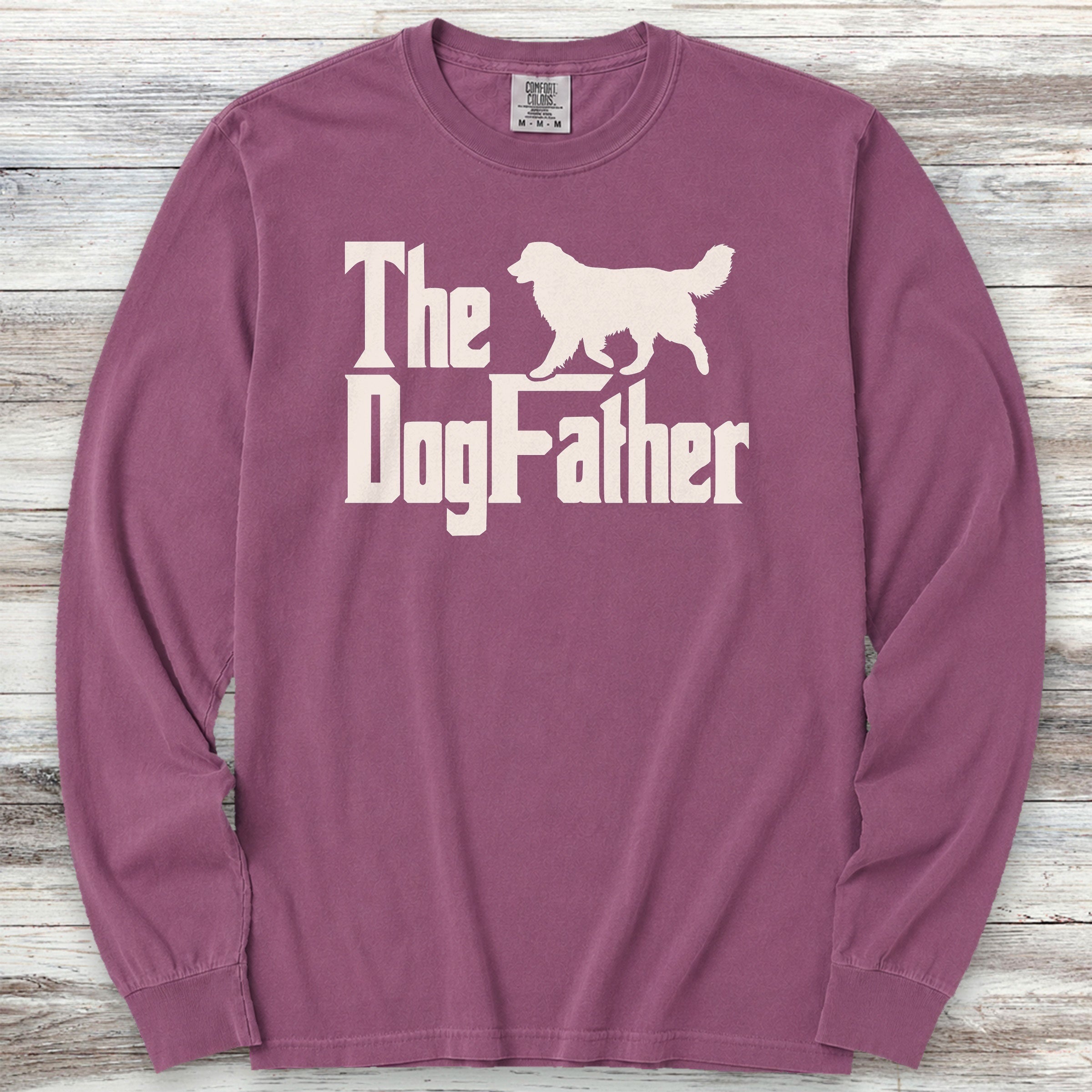 Australian Shepherd Dog Father Long Sleeve Tee - Berry