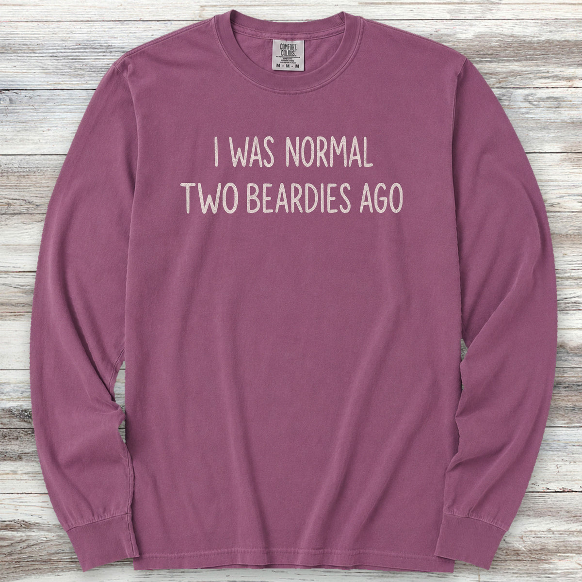 Bearded Collie Normal Long Sleeve Tee - Berry