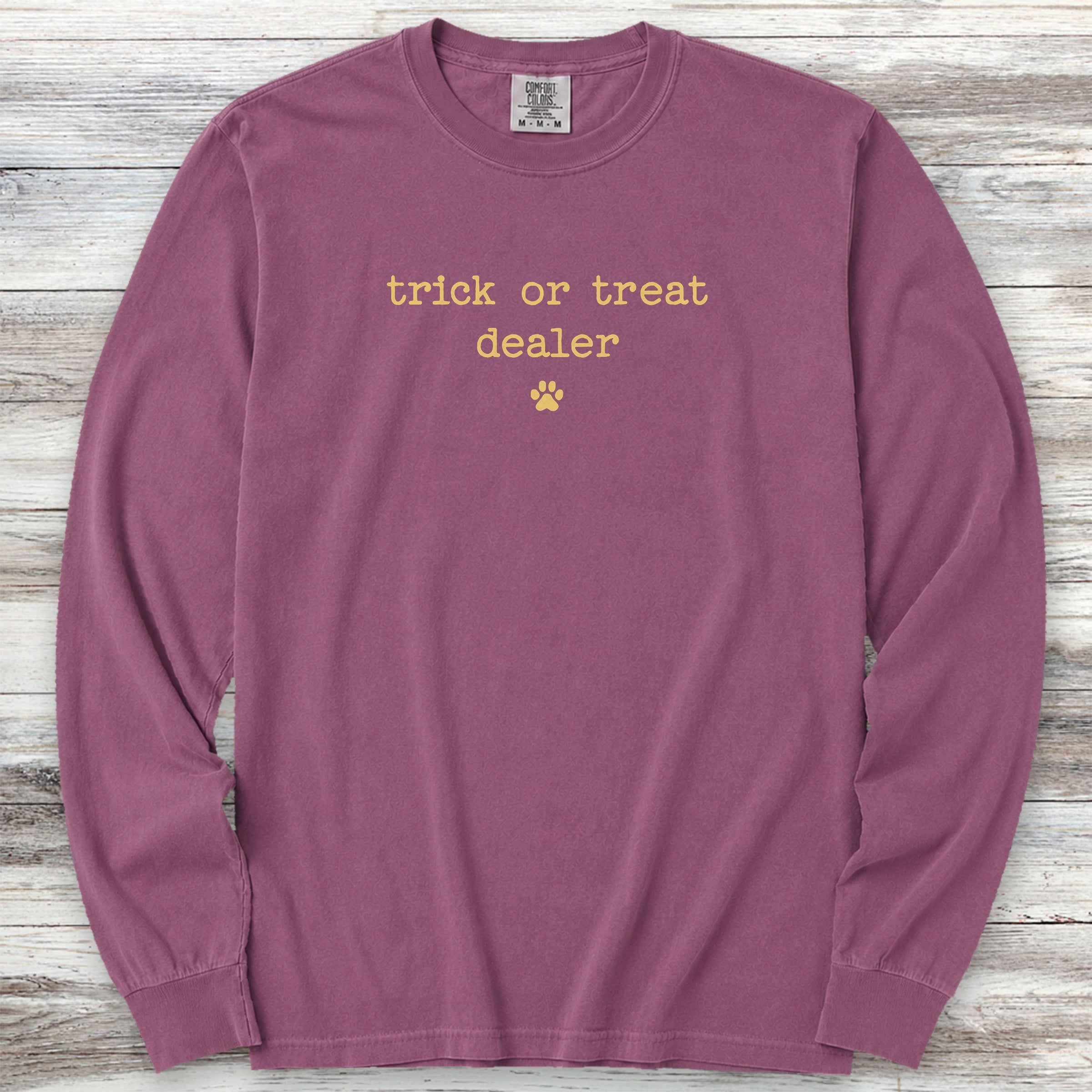 Vintage Trick or Treat Dealer Long Sleeve Tee - Berry