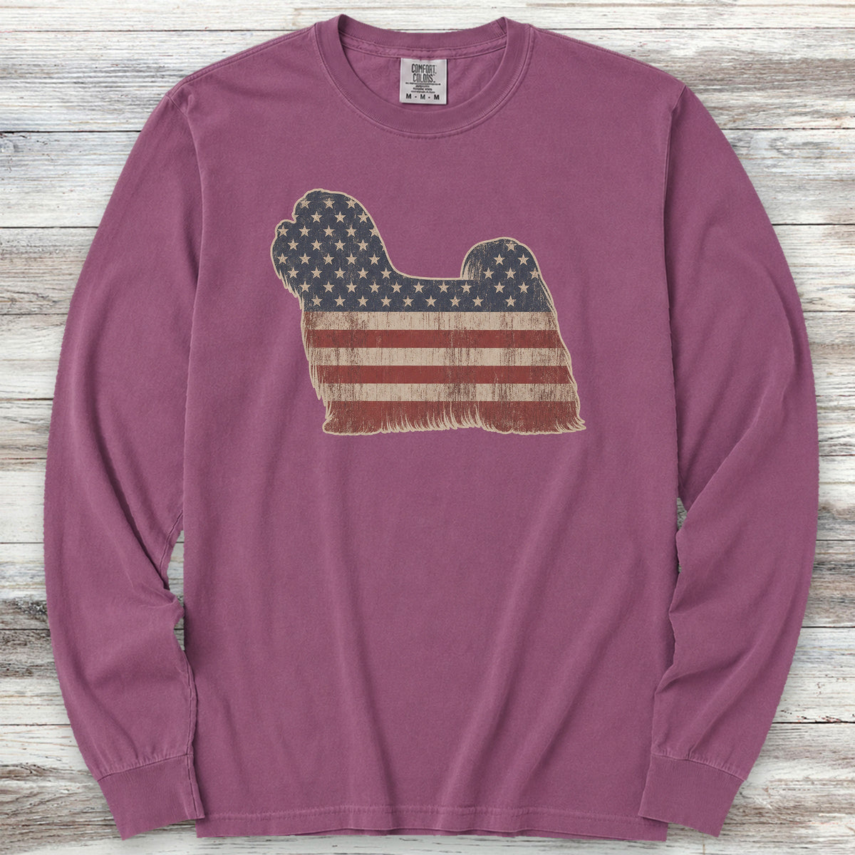 Maltese Vintage USA Long Sleeve Tee - Berry