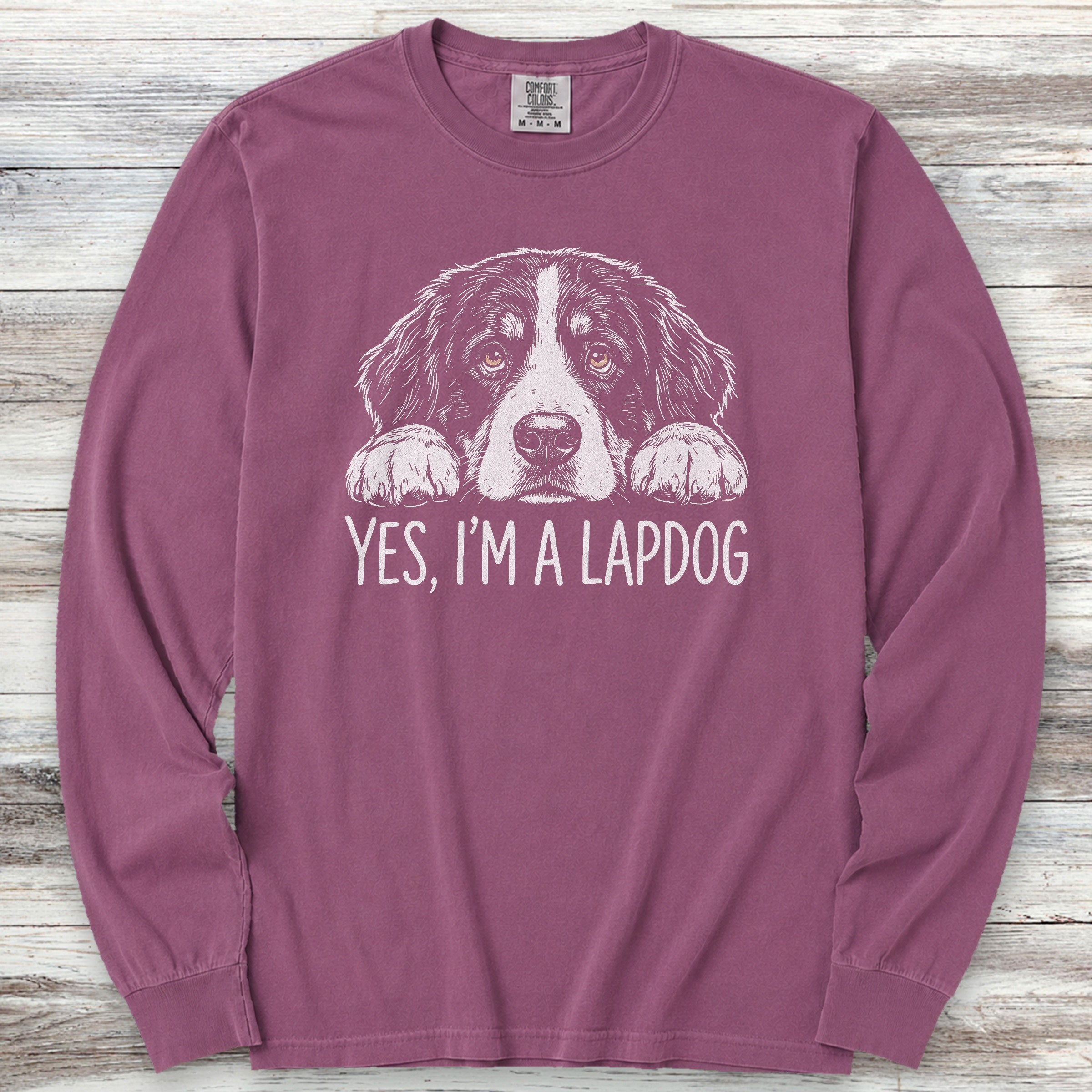 Bernese Mountain Dog Lapdog Long Sleeve Tee - Berry