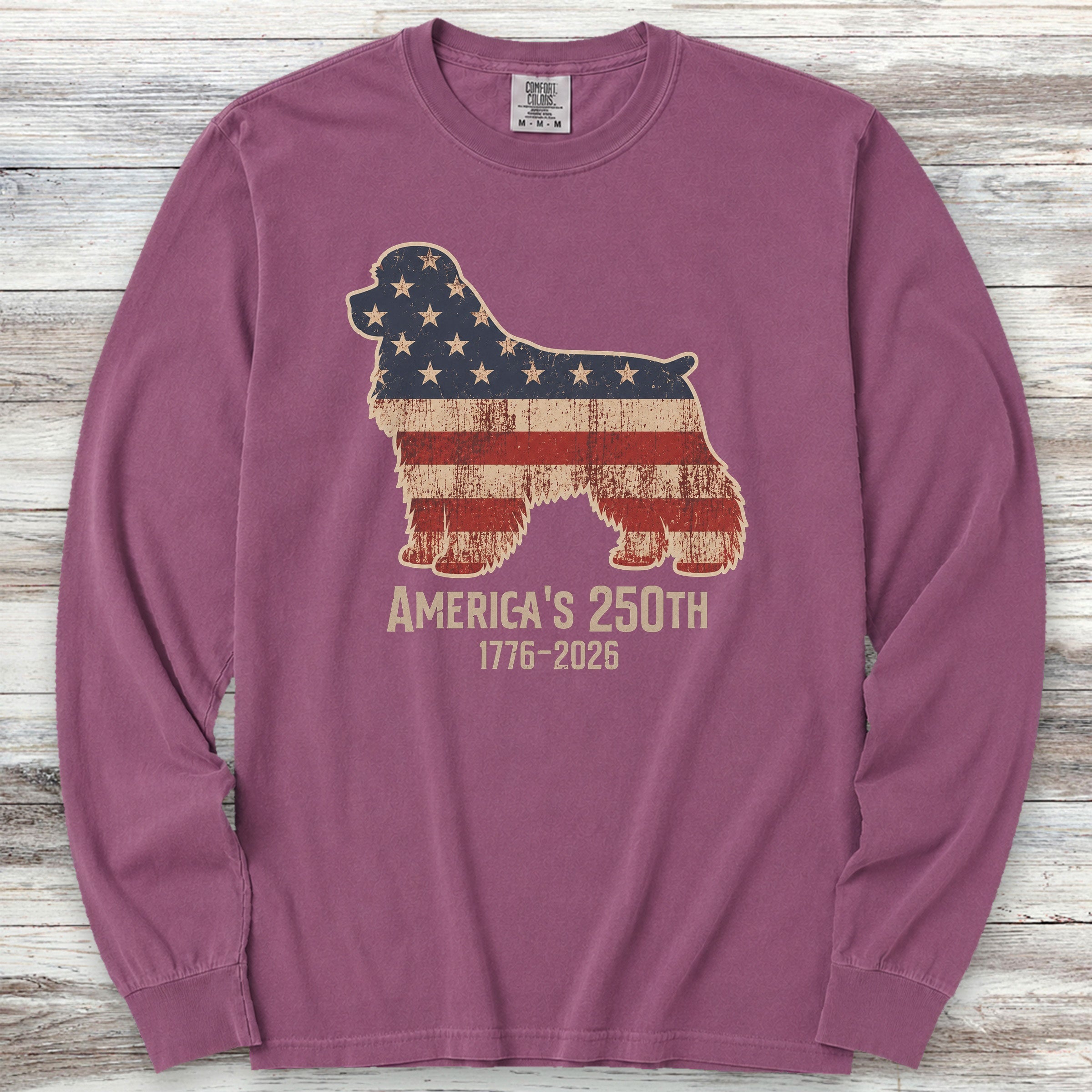 Cocker Spaniel 250 Long Sleeve Tee - Berry
