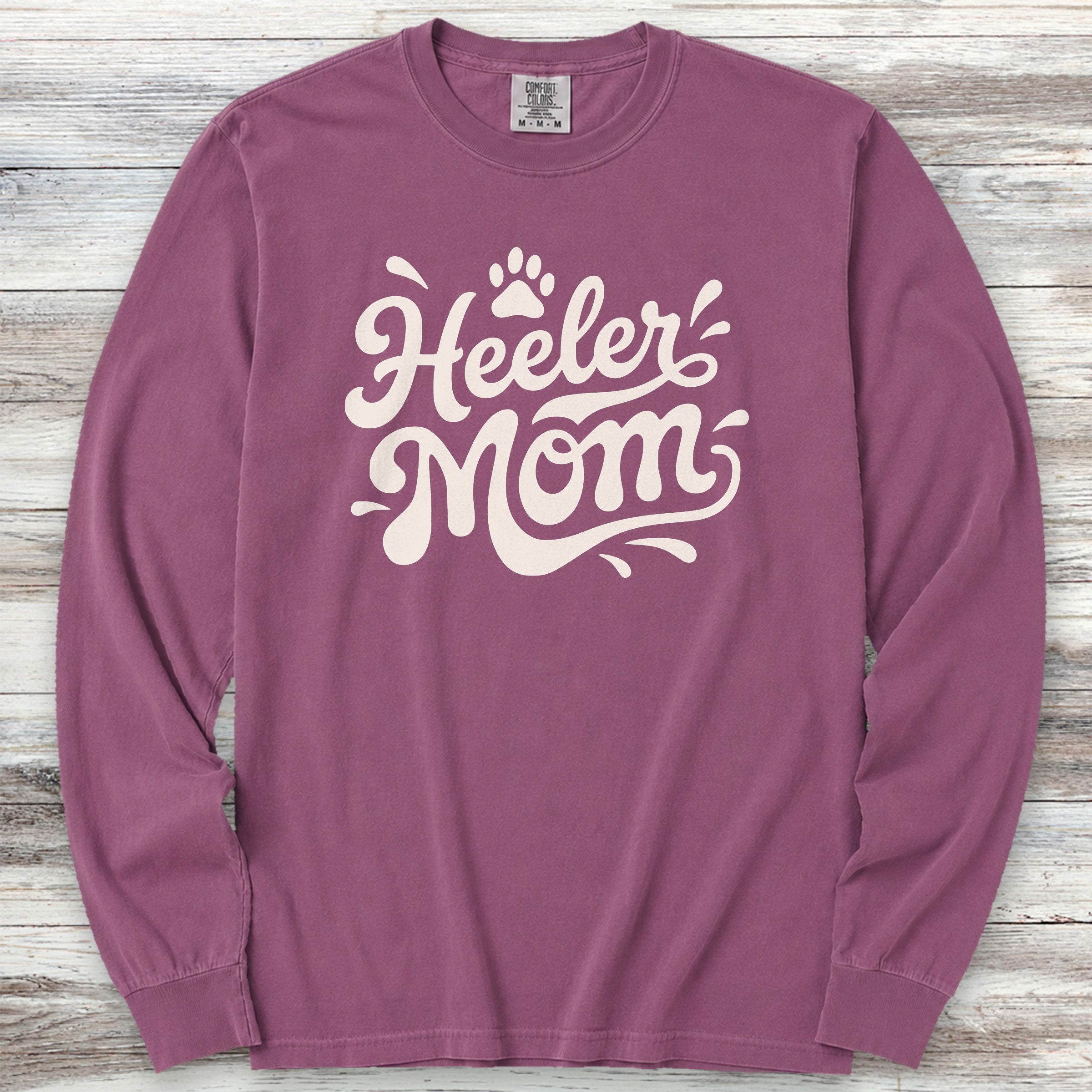 Australian Cattle Dog Groovy Mom Long Sleeve Tee - Berry