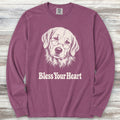 Golden Retriever Bless Your Heart Long Sleeve Tee - Berry