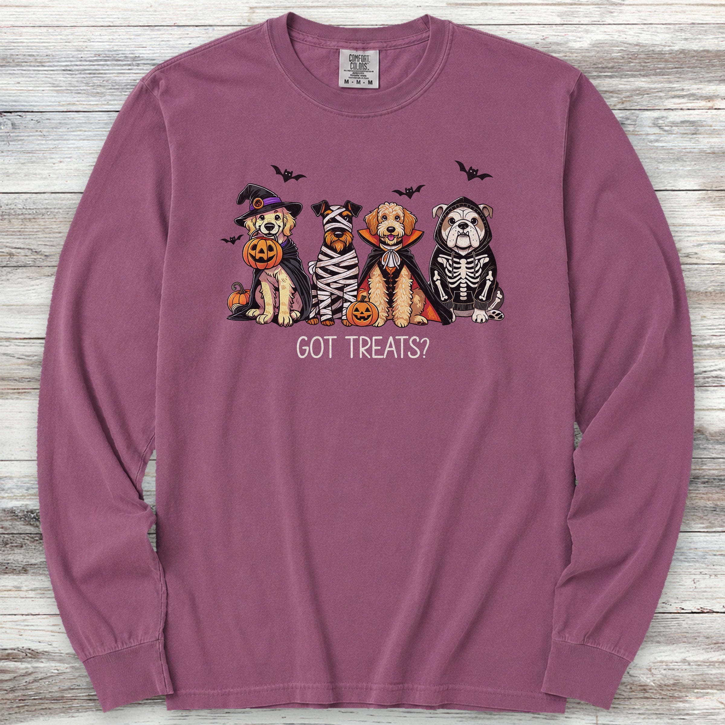 Halloween Got Treats Long Sleeve Tee - Berry
