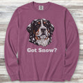 Bernese Mountain Dog Got Snow Long Sleeve Tee - Berry