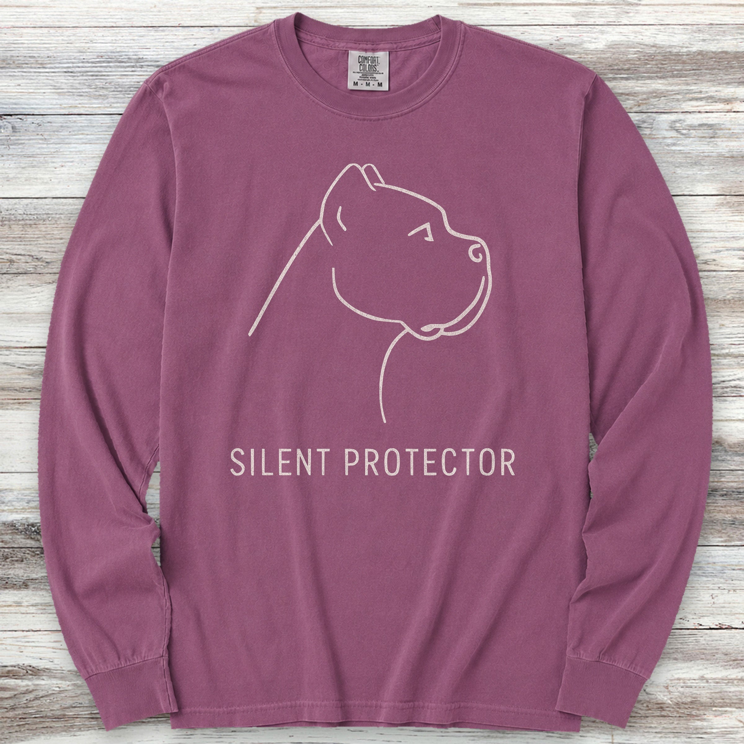 Cane Corso Silent Protector Long Sleeve Tee - Berry