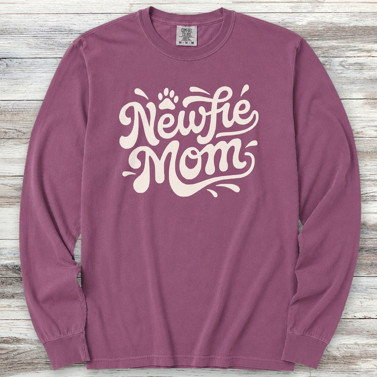 Newfoundland Groovy Mom Long Sleeve Tee - Berry