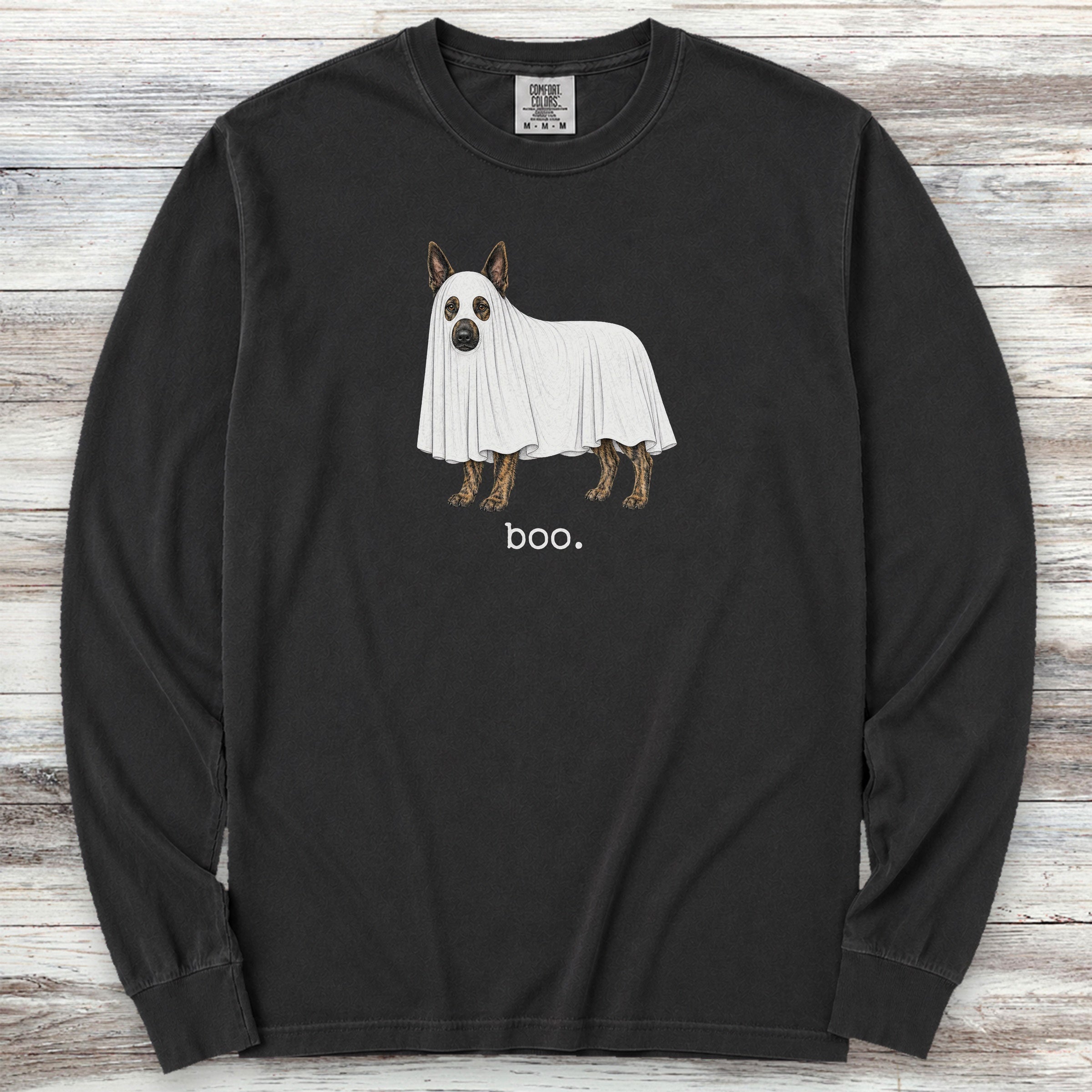 Dutch Shepherd Boo Long Sleeve Tee - Black